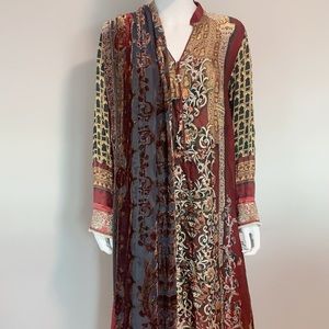 Original Gul Ahmed silk and velvet Shalwar Kameez